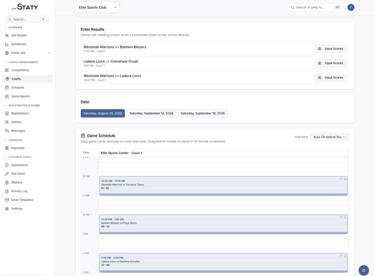 Drag-and-drop scheduling